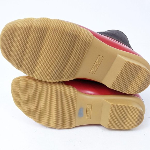 Sperry Saltwater Leather Duck Boots NEW Red Brown - Picture 12 of 12